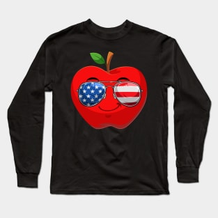 Patriotic Teacher American flag 4th of July Long Sleeve T-Shirt